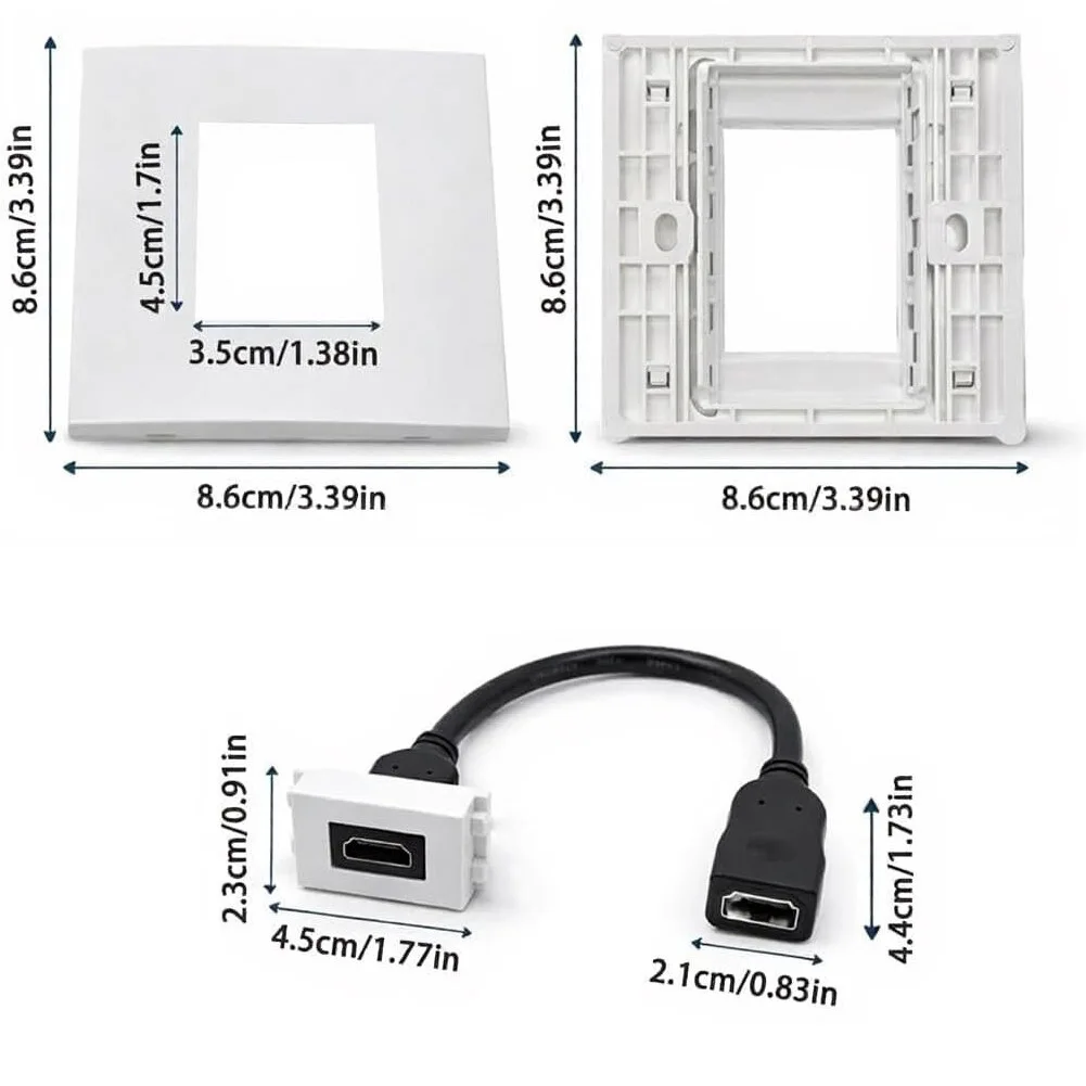 Home Cinema Gaming - Doppel-Port-Wandsteckdose mit Pigtail-Kabel für nahtloses 4K