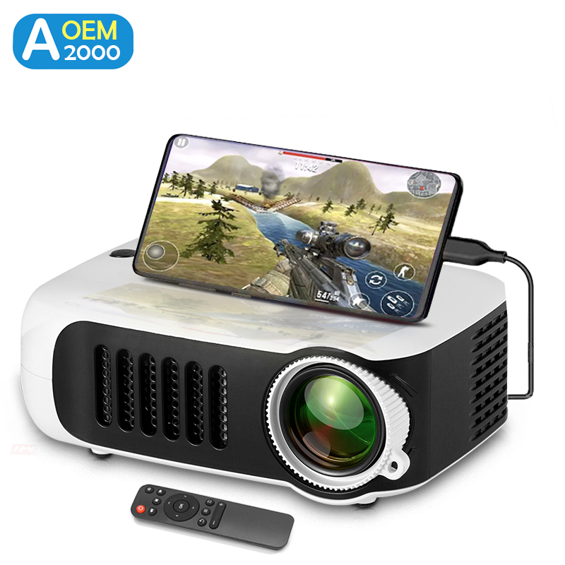 Home Cinema Gaming - A2000 Mini-Projektor, tragbar, Heimkino, 3D-LED-Videoprojektor, 4K