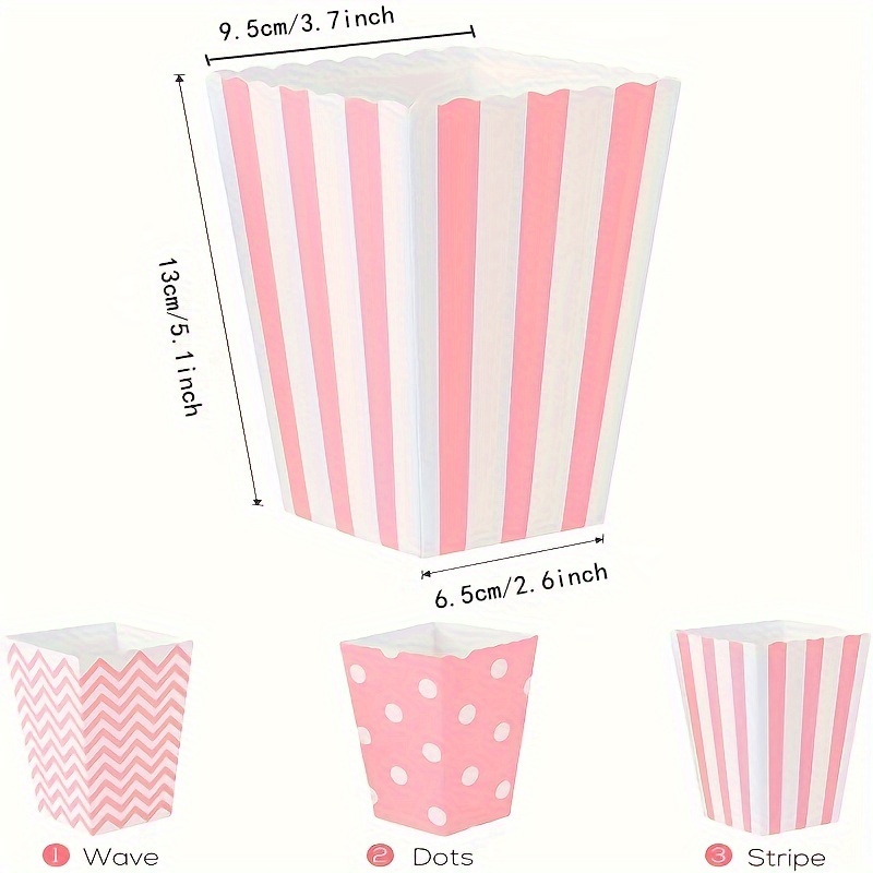Home Cinema Furniture - 12 Stück/Packung, rosa Popcorn-Boxen aus Papier,