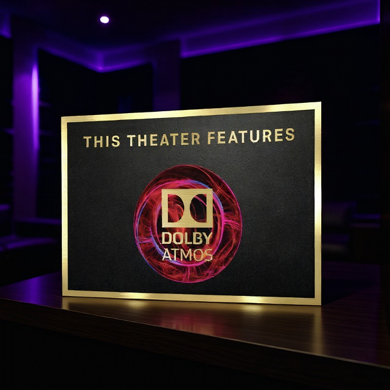 Home Cinema Dolby Atmos - Dolby Atmos Heimkino-Schild | Vintage Kino-Wandkunst