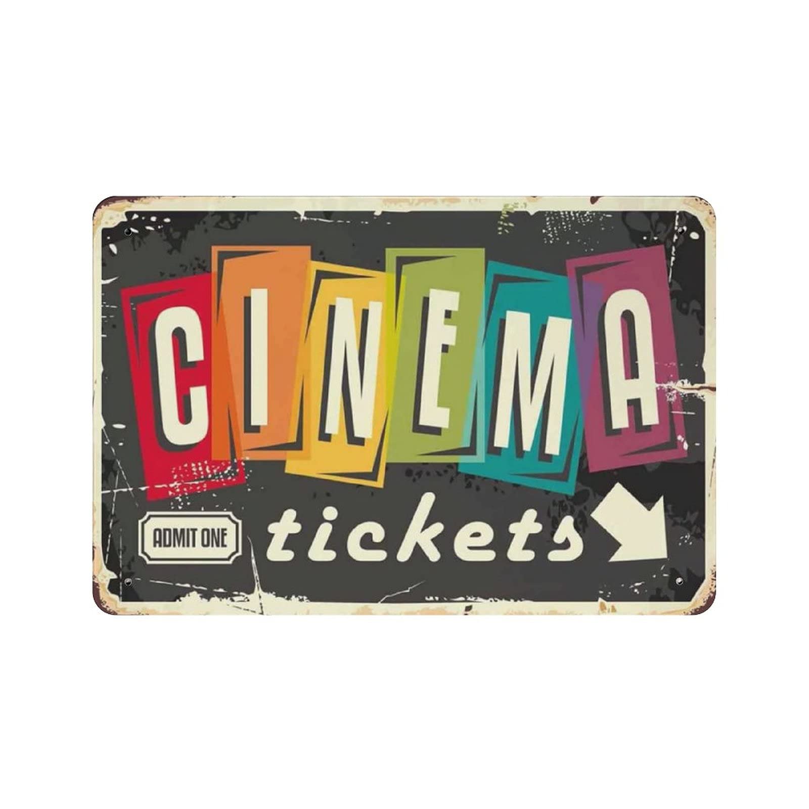 Home Cinema Tickets - Metall-Blechschild Kino-Tickets Filmkarten Vintage Metallposter Wanddekoration