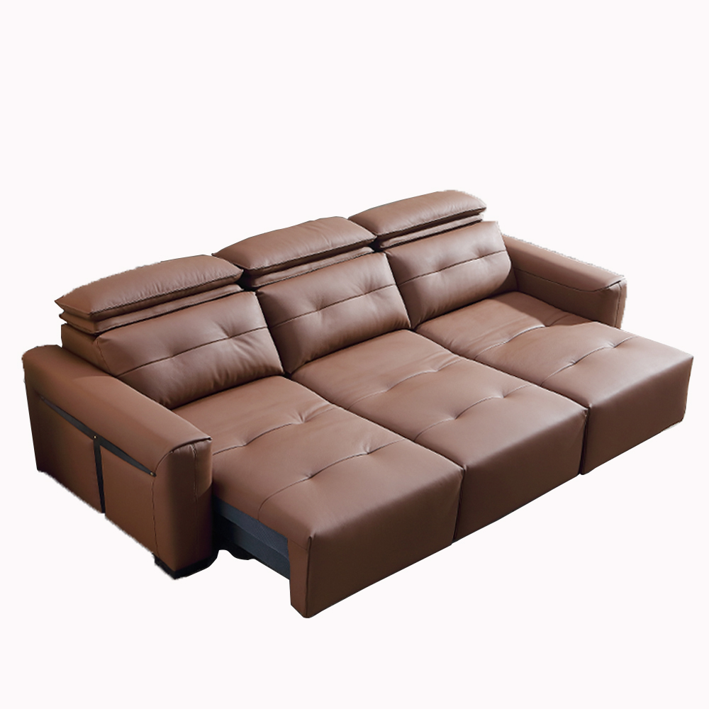 Home Cinema Usa - Elektrisches umwandelbares Schlafsofa aus echtem Leder