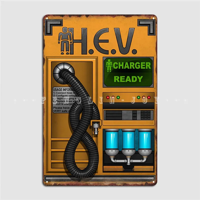 Home Cinema Usa - Half Life Hev Charger Metallschild Club