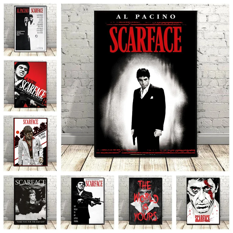 Home Cinema Classic - Al Pacino Scarface Gangster-Film Kunstposter Leinwand