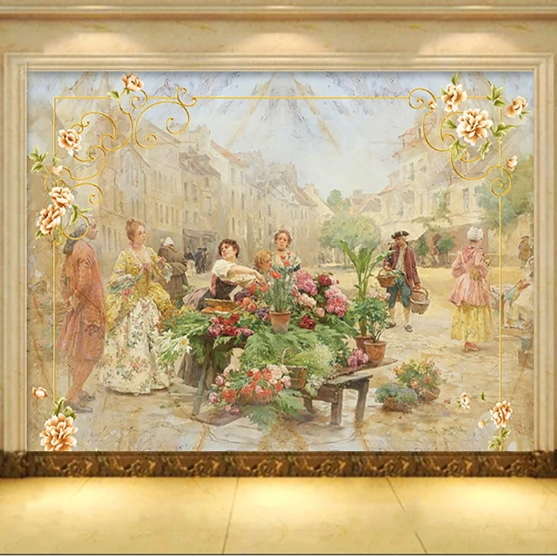 Home Cinema Wallpaper - Custom Foto Tapete Europäischen Stil Marmor