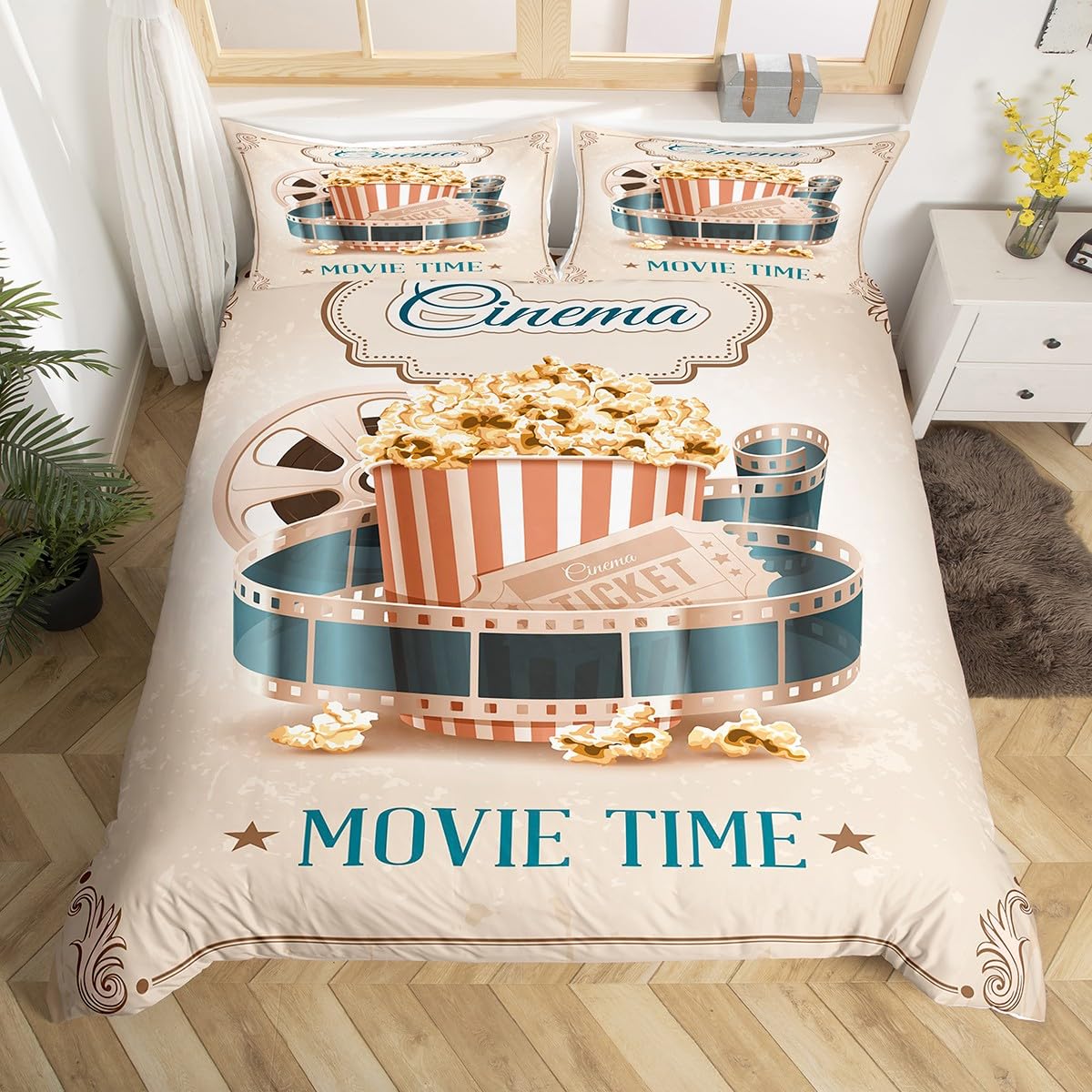 Vintage Kino-Bettbezug Set, Fi – Home Cinema Tickets Bewertung und Preis