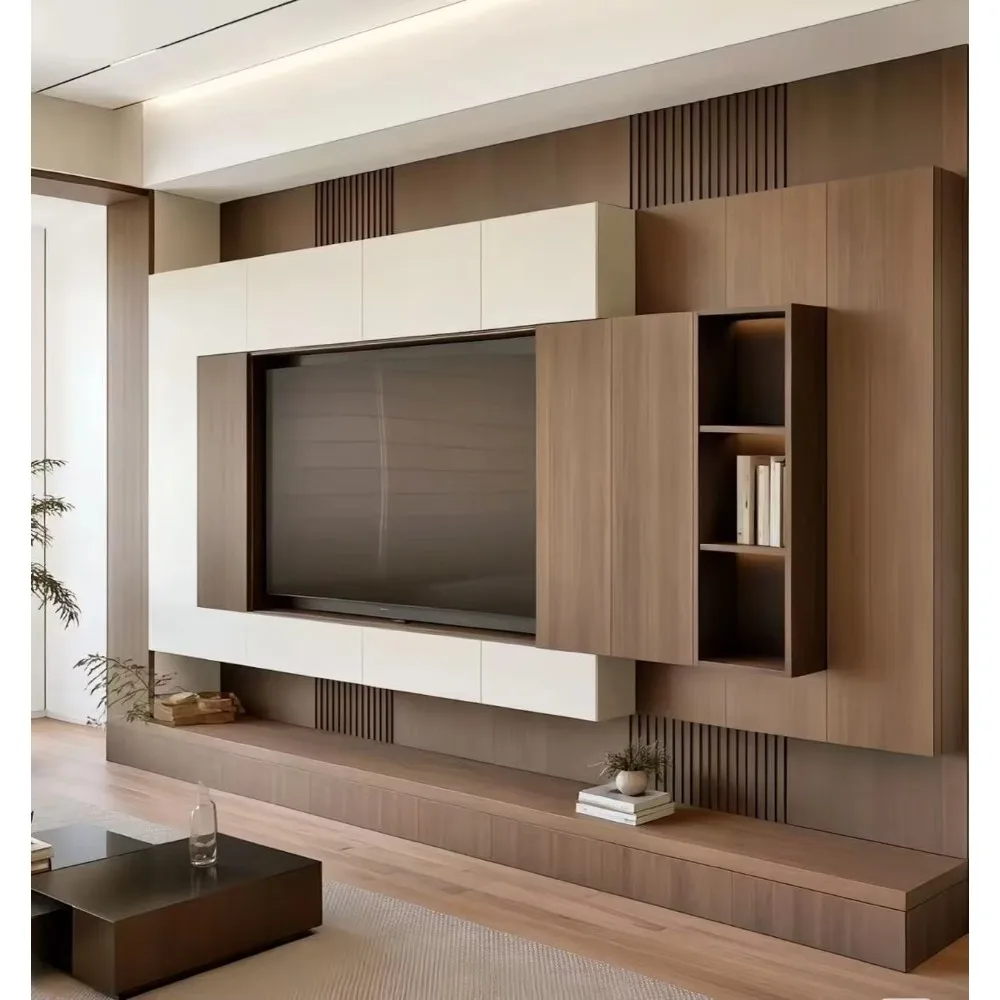 Moderner Maßgefertigter Holz-T – Home Cinema Furniture Bewertung und Preis