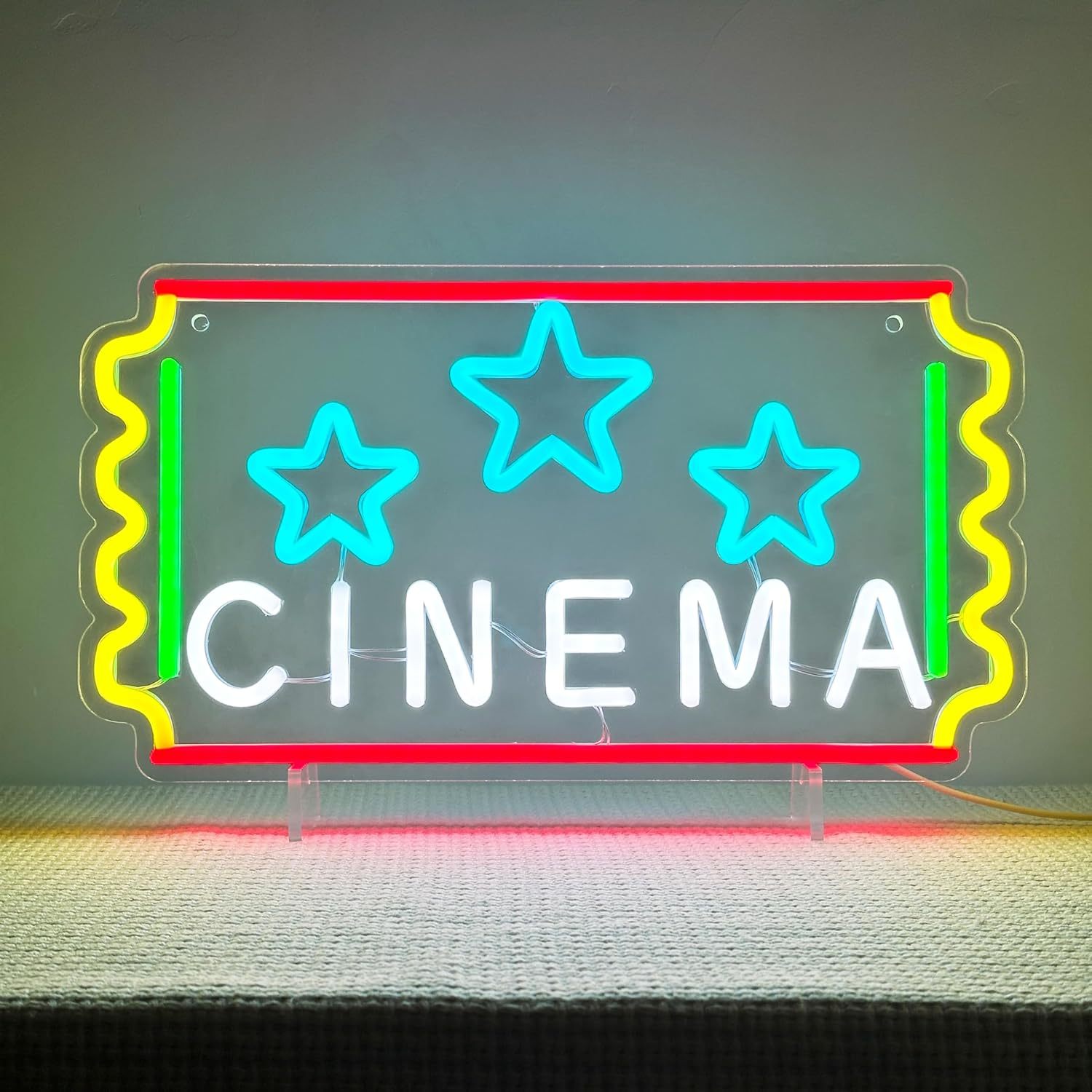 Kino-Ticket Neonschild Stern L – Home Cinema Tickets Bewertung und Preis